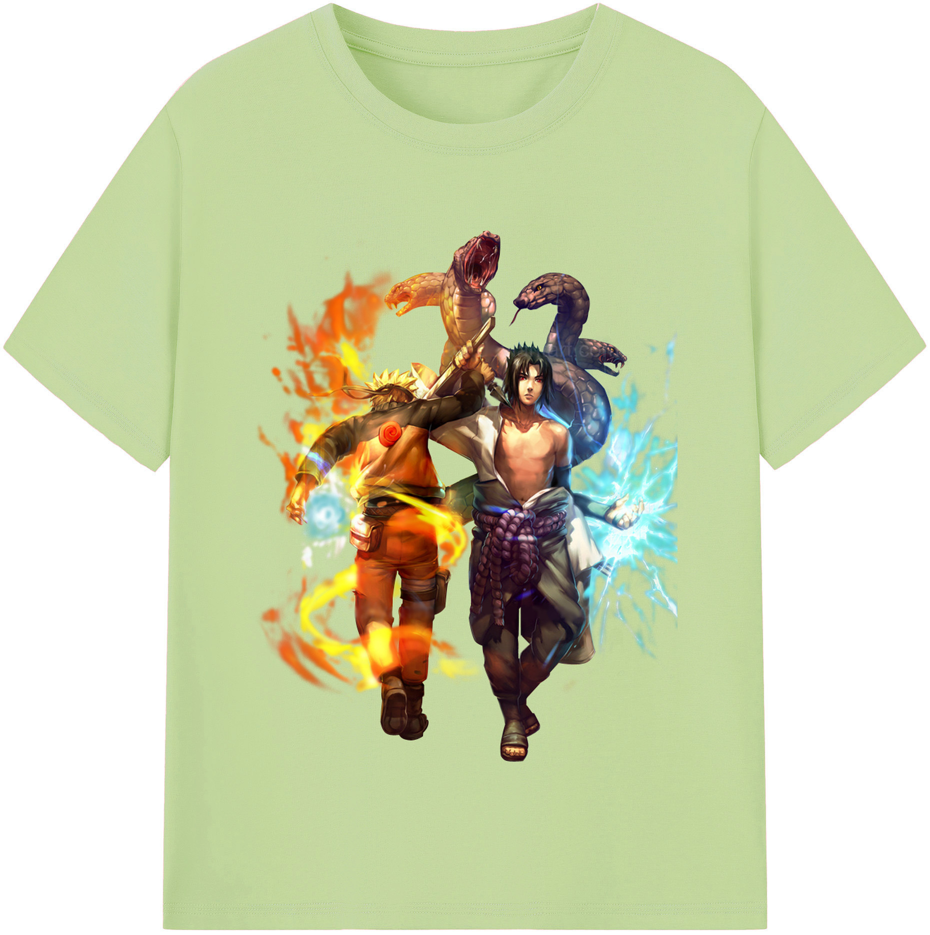 （画像用） NARUTO -ナルト- うちは サスケ Uchiha Sasuke 綿100％半袖Tシャツ（フロントプリント）